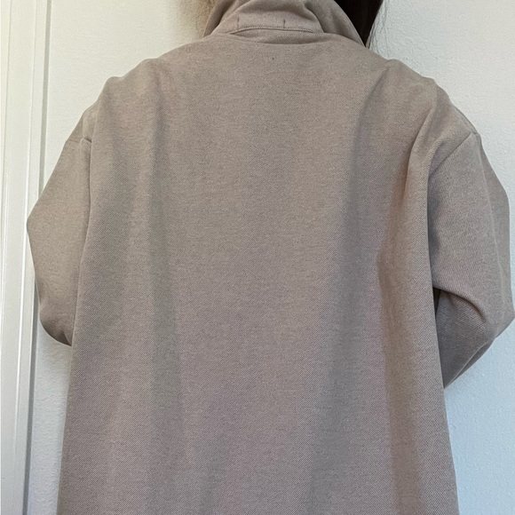 SOFT BEIGE BOXY PEA COAT - Picture 5 of 5